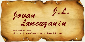 Jovan Lančužanin vizit kartica